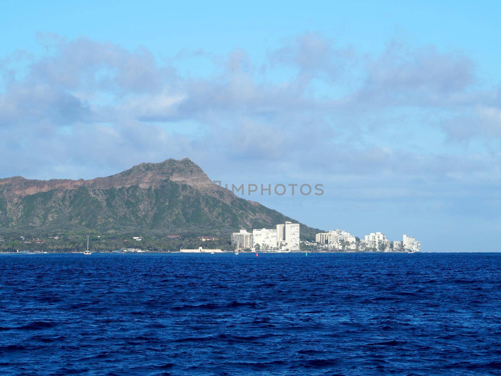 Diamondhead and Condos from the ocean by EricGBVD