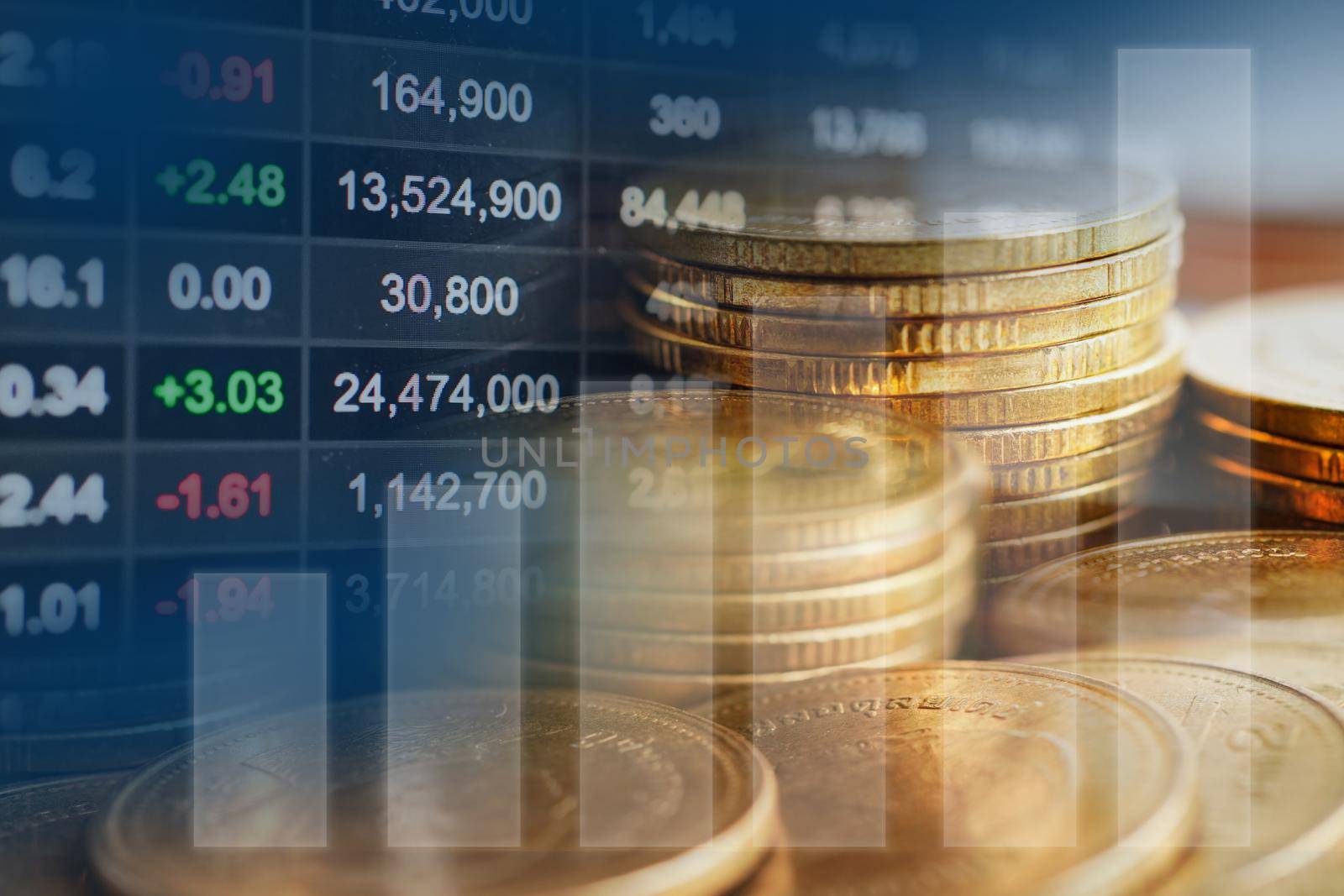 Stock market finance business, economy trend graph digital technology.