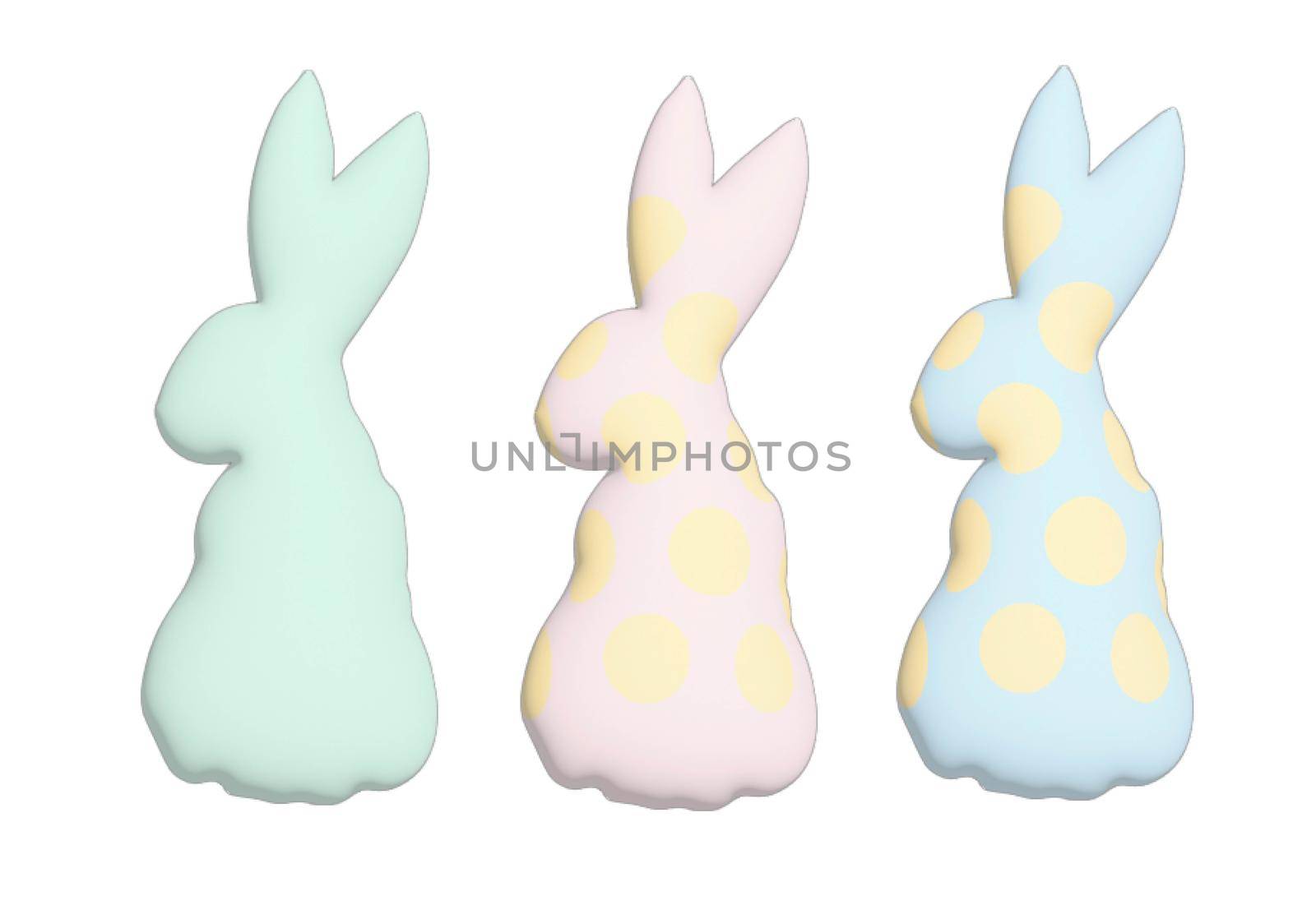 Silhouettes of bunnies on a white background. Clipart for the party baby shower.