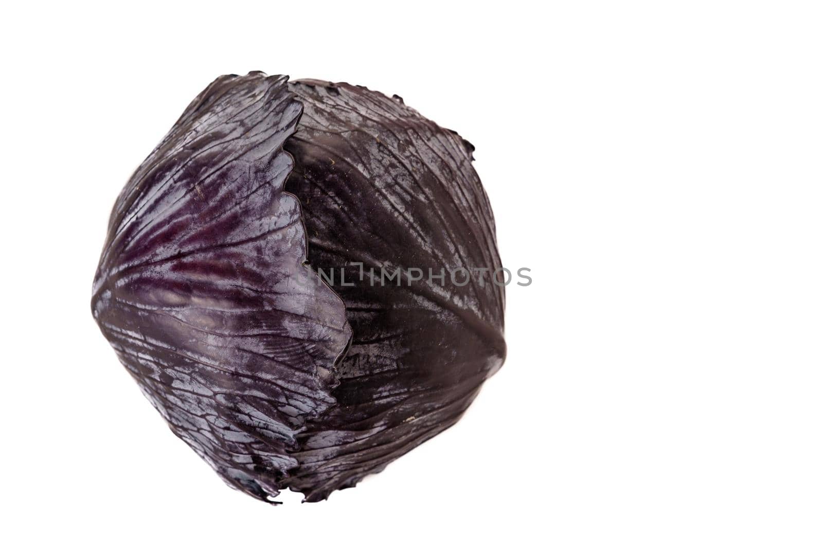 purple cabbage or red cabbage isolated on white background top view