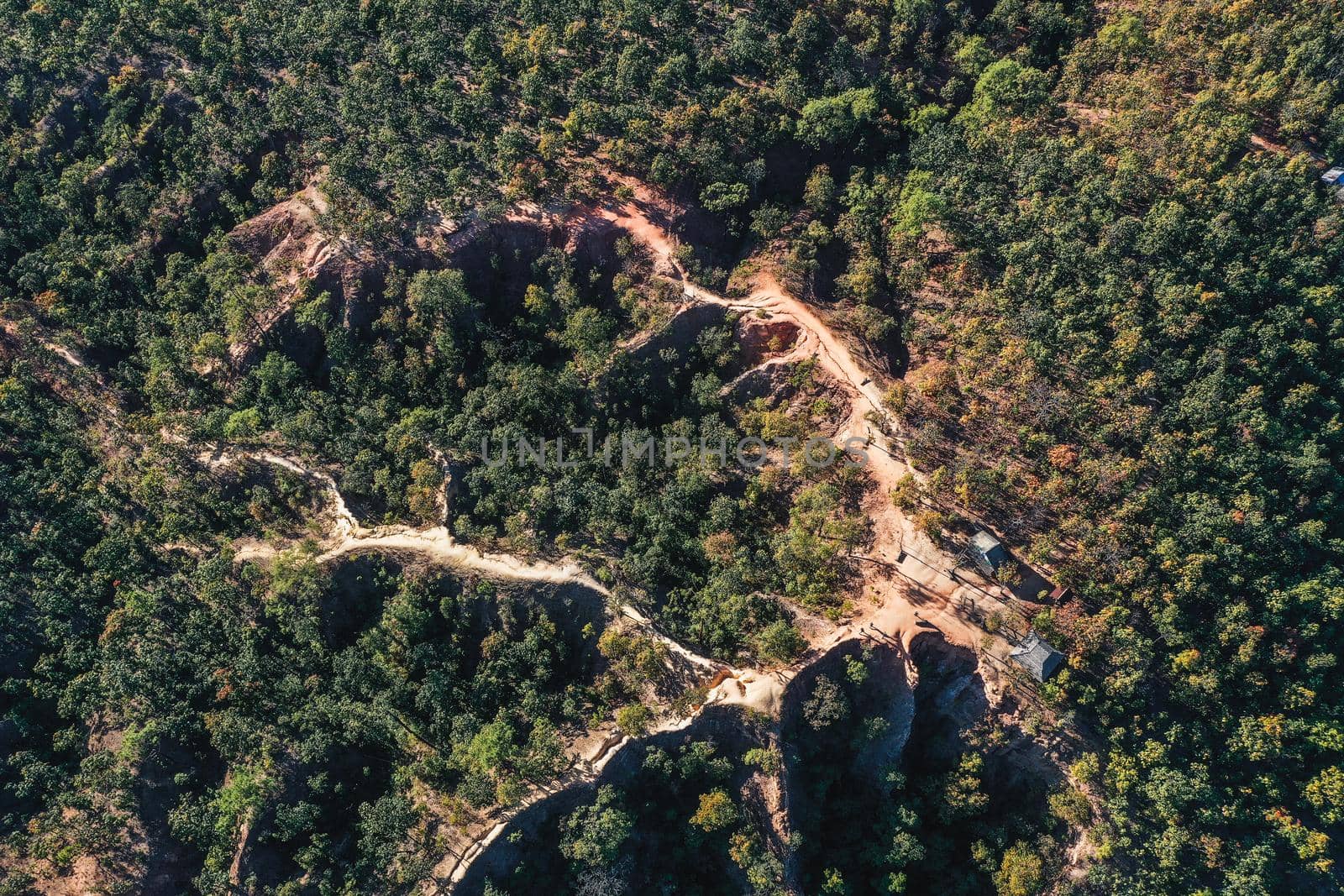 Aerial view of Pai Canyon in Pai, Mae Hong Son, Thailand by worldpitou
