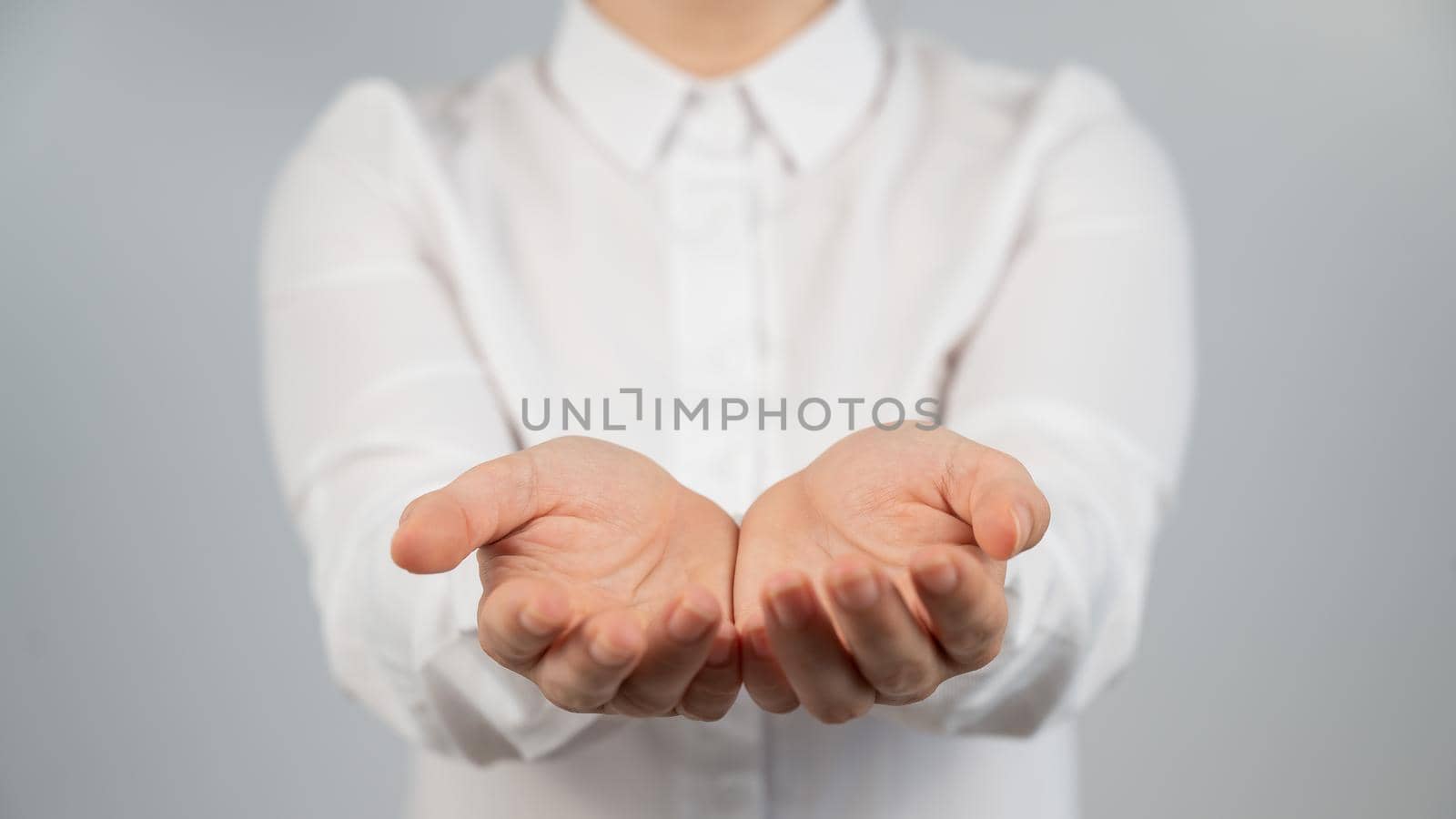 Close-up of female hands with palms up