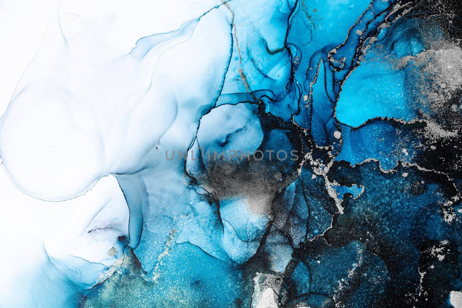 Marble ink abstract art from exquisite original painting for abstract background . Painting was painted on high quality paper texture to create smooth marble background pattern of ombre alcohol ink .