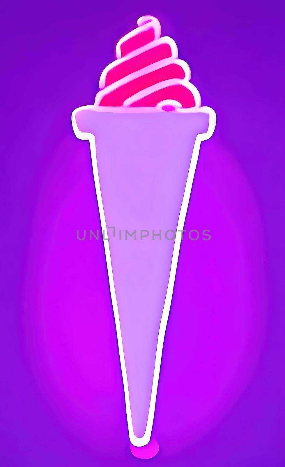 colorful neon light sign for ice cream shop
