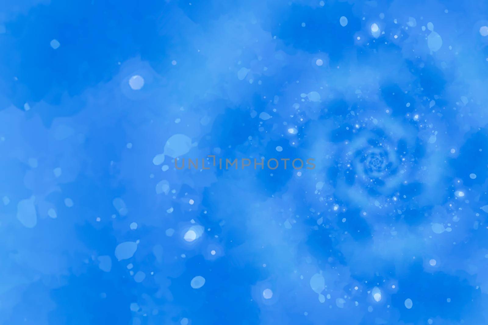 Starry blue background illustration with vortex design psychedelic shape by Perseomedusa
