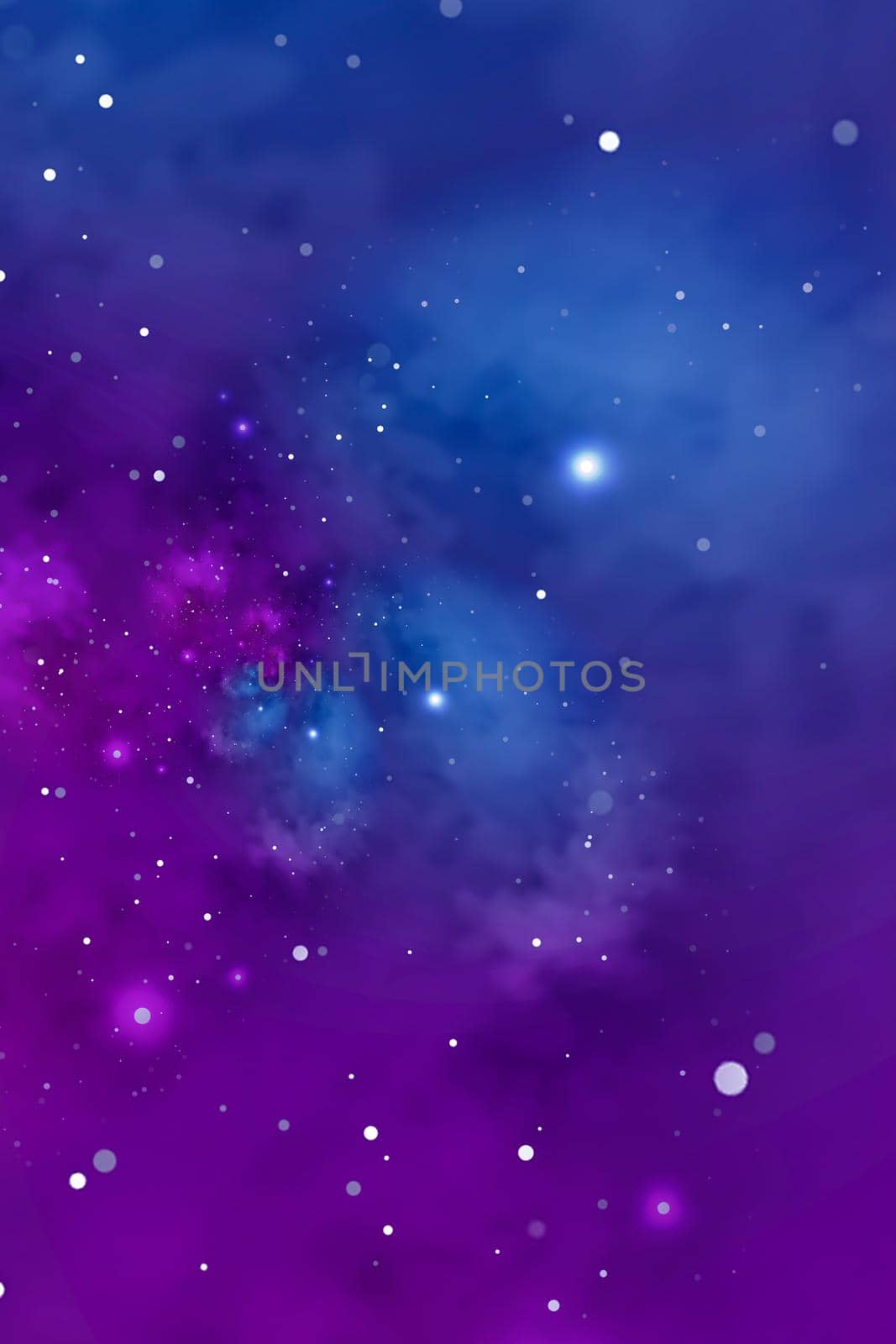 Starry blue sky. Abstract background with nebula, cosmo, galaxy.