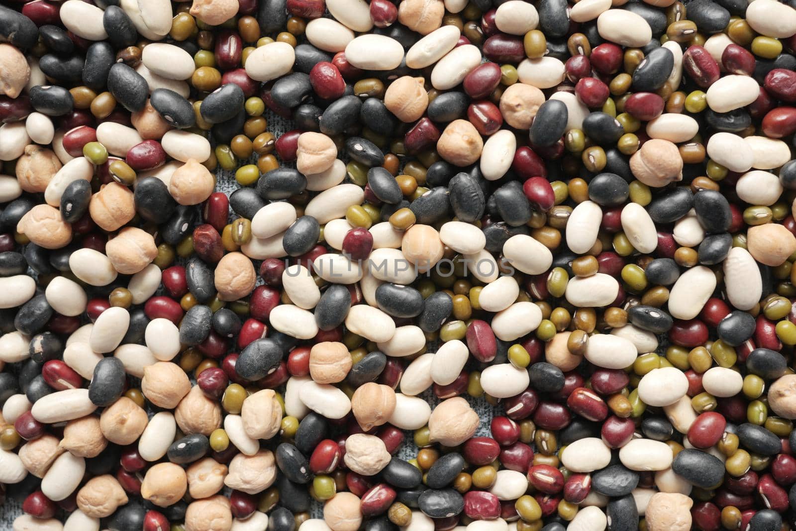 close up of mixed beans in a bowl .