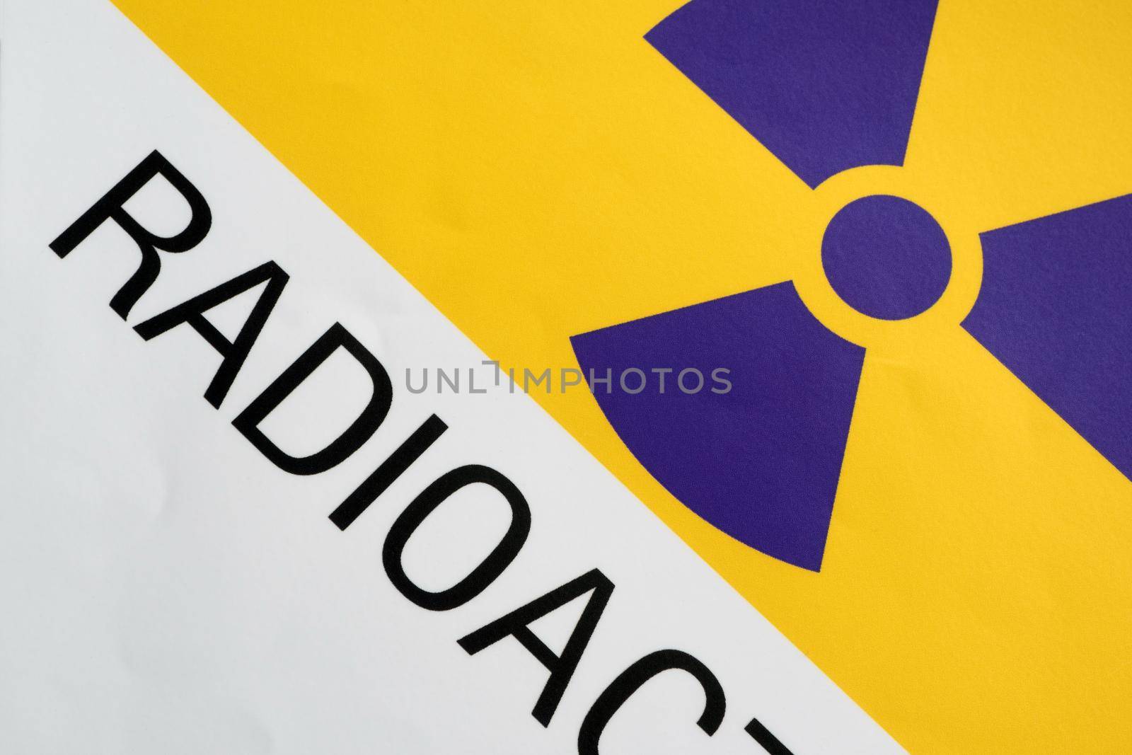 Full-frame Close-up of Radiation symbol at the transportation label sticker