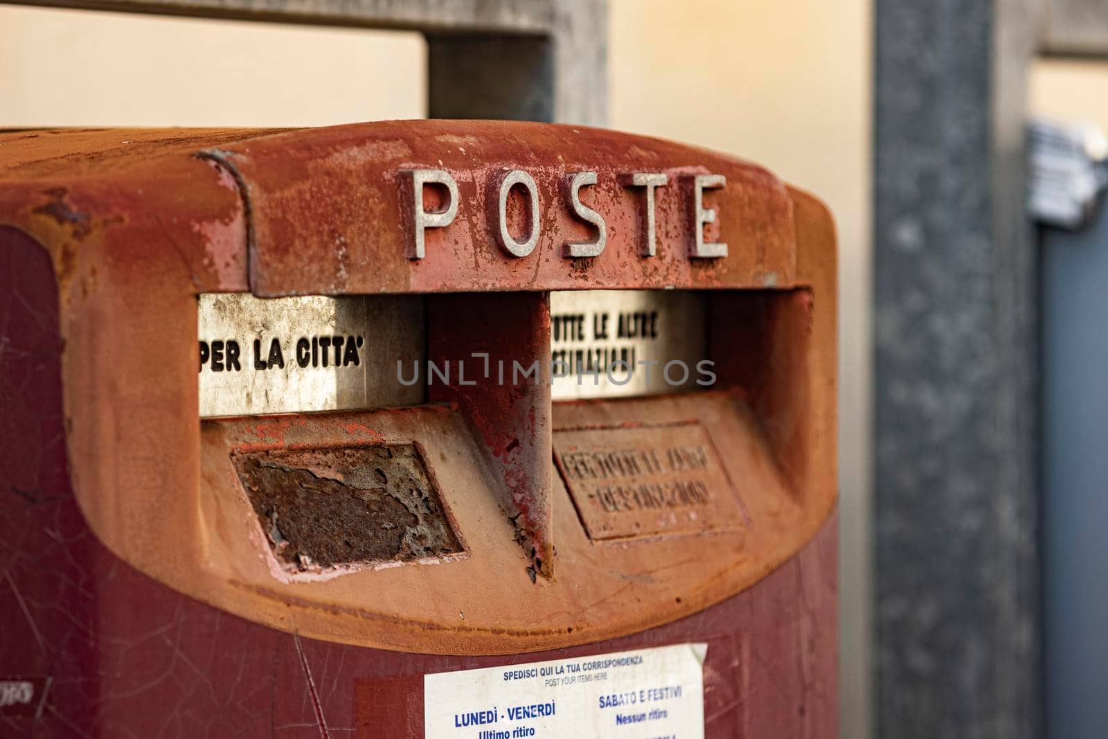 Old rusty Outdoor Mailbox detail