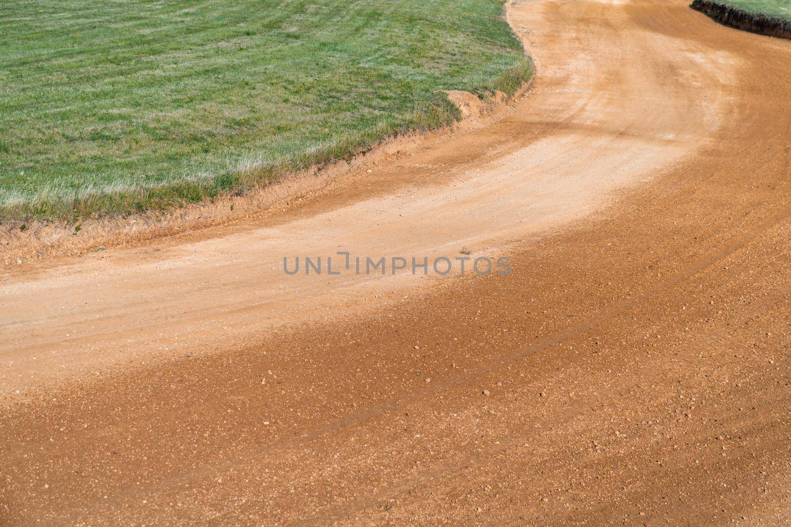 clay outdoor autocross track in nature.
