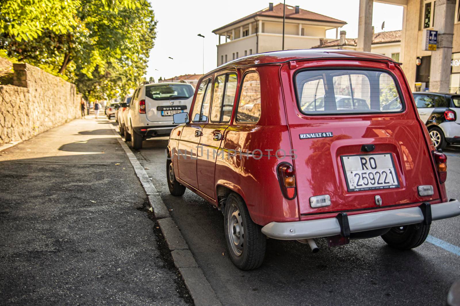 Rovigo, Italy 29 july 2022: Old car Renault 4 parked near a street