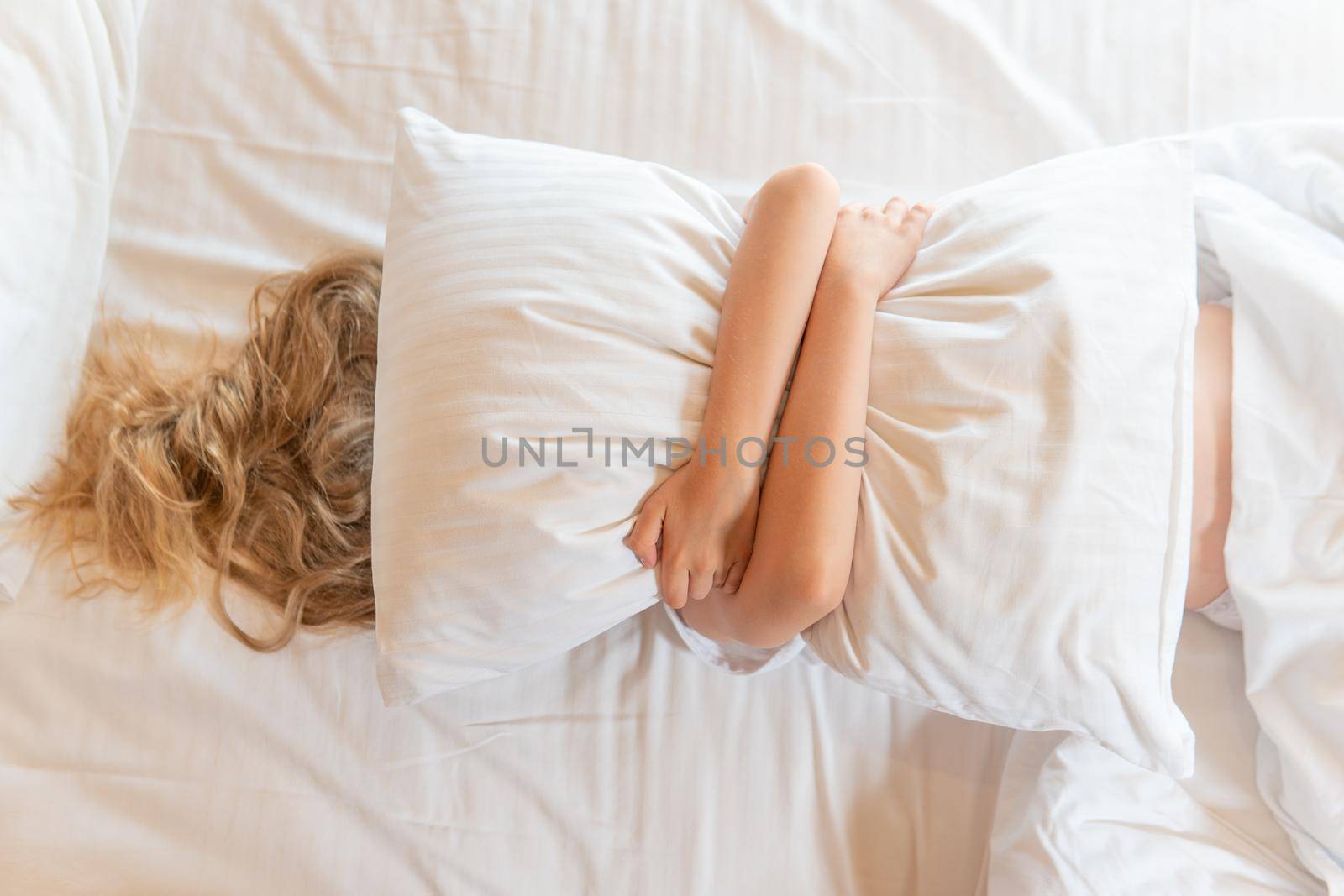 Pillow young sleep hands girl phone mobile beautiful eyes sleeping, concept morning relax for people for home attractive, positive healthy. Face breathing relaxing,