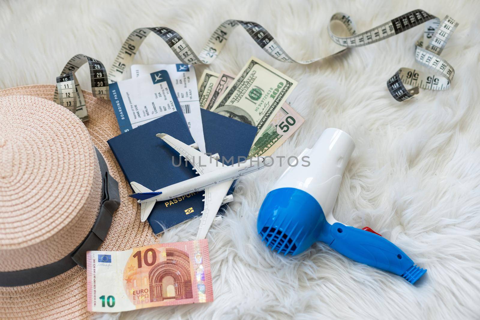 toy plane, hair dryer, hat, money by Andelov13