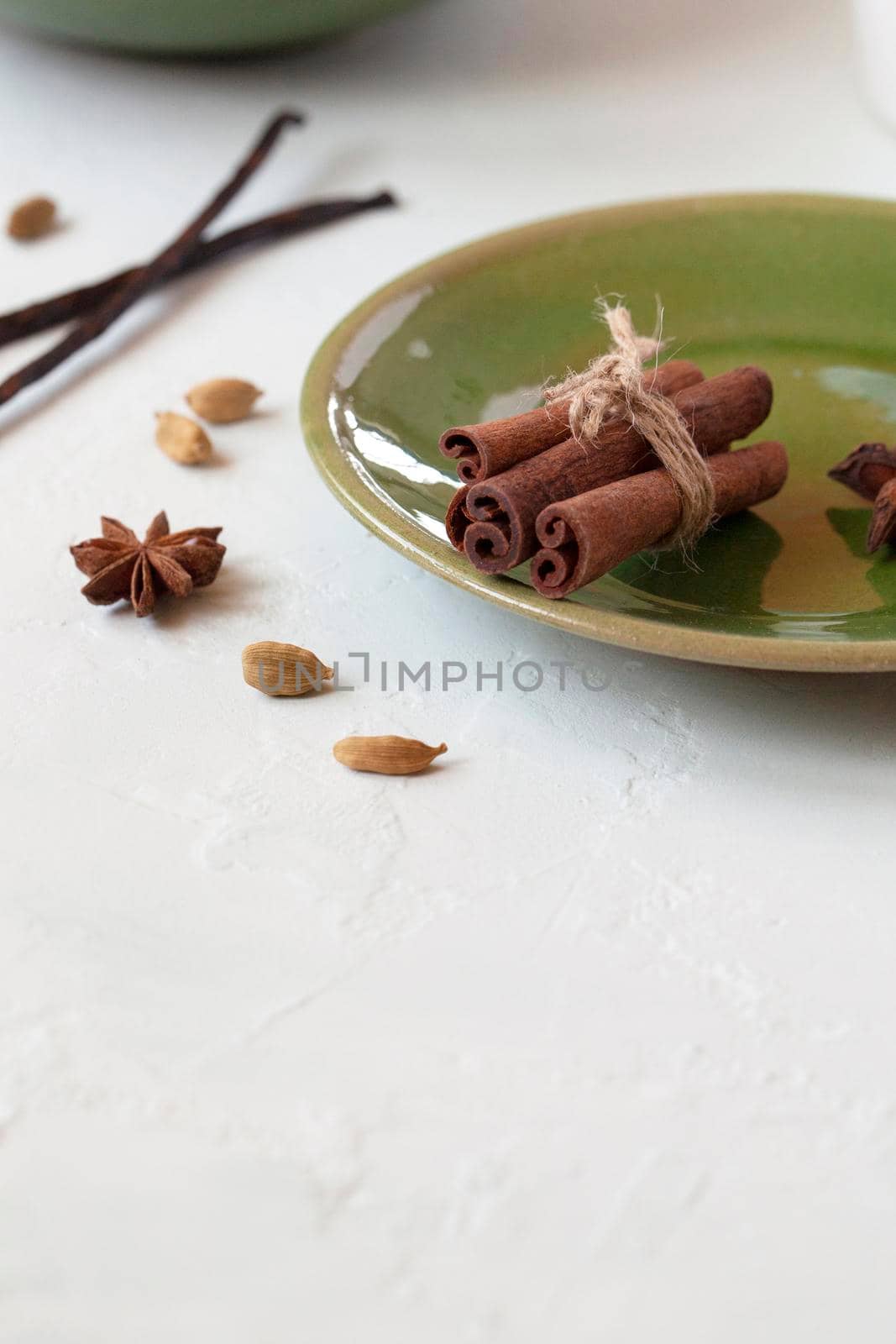 Autumn cosy composition with cinnamon, anise, vanilla by lanych
