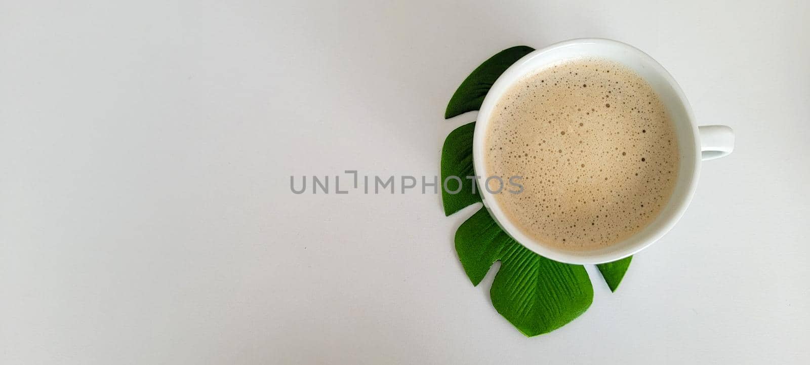 white cup of tasty and aromatic brazilian breakfast that can be used as a background