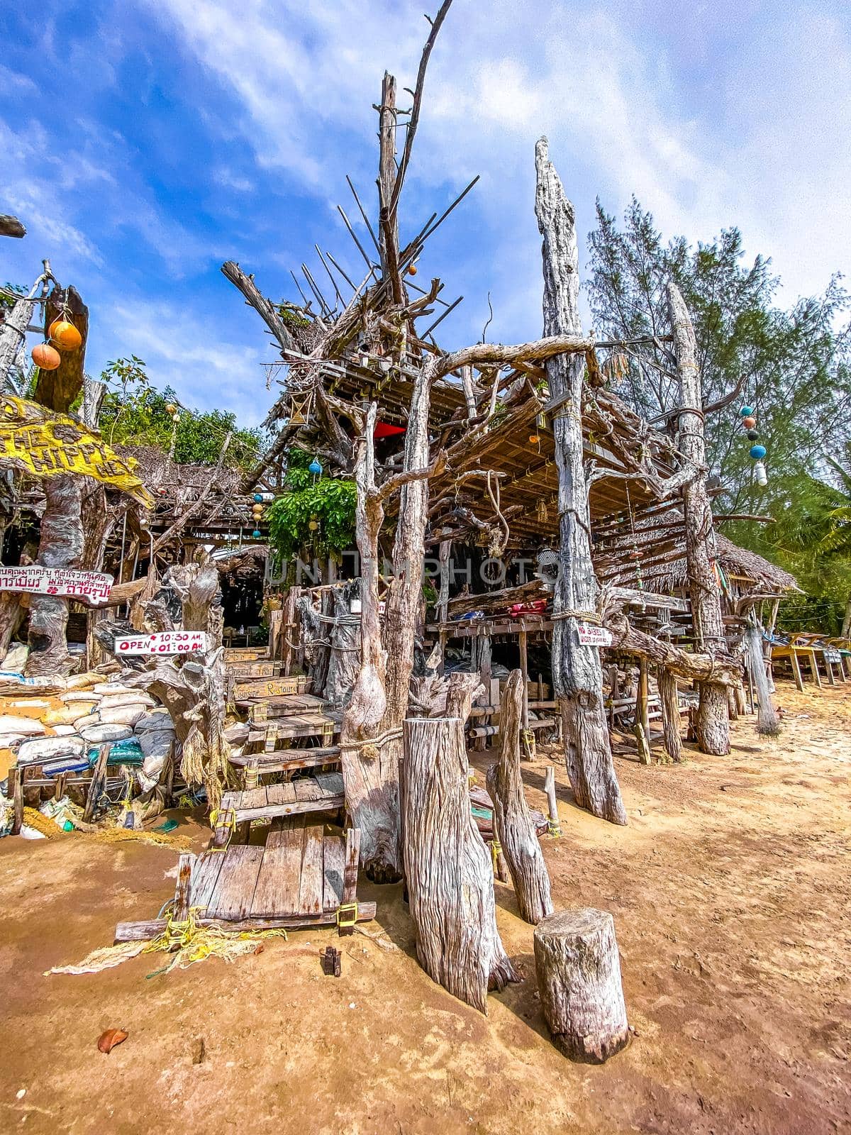 Old wooden pirate boat on the beach in Koh Phayam, Ranong, Thailand, south east asia