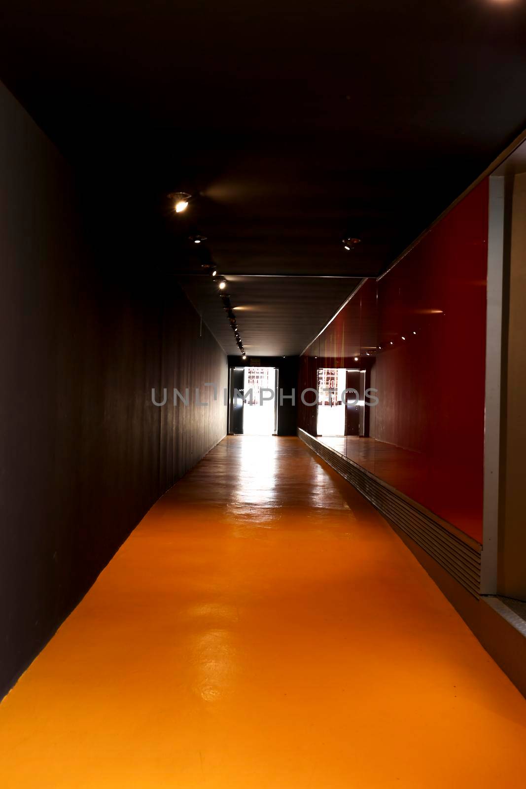 Cartagena, Murcia, Spain- July 18, 2022: Underground entrance to the museum called Augusteum with remains of temple in honor of Octavian Augustus