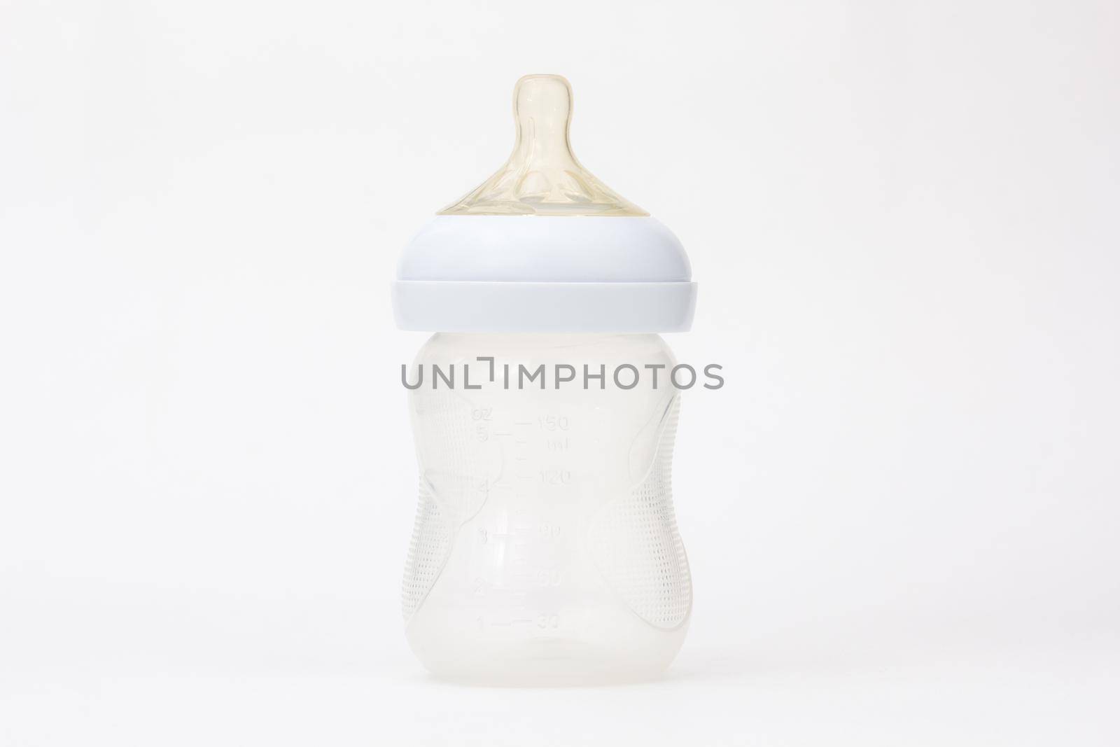 Isolated empty bottle feeding for baby on white background