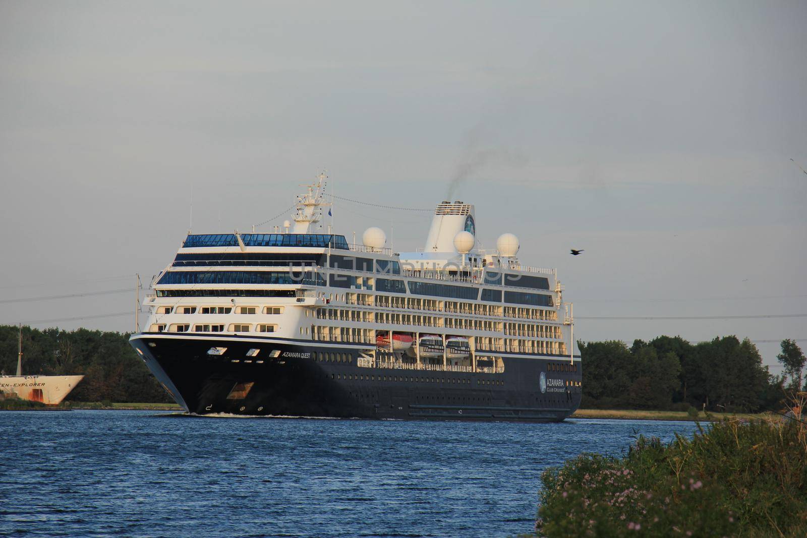 Velsen, The Netherlands - August, 27th 2016: Azamara Quest a cruise ship owned and operated by Azamara Club Cruises on North Sea Canal