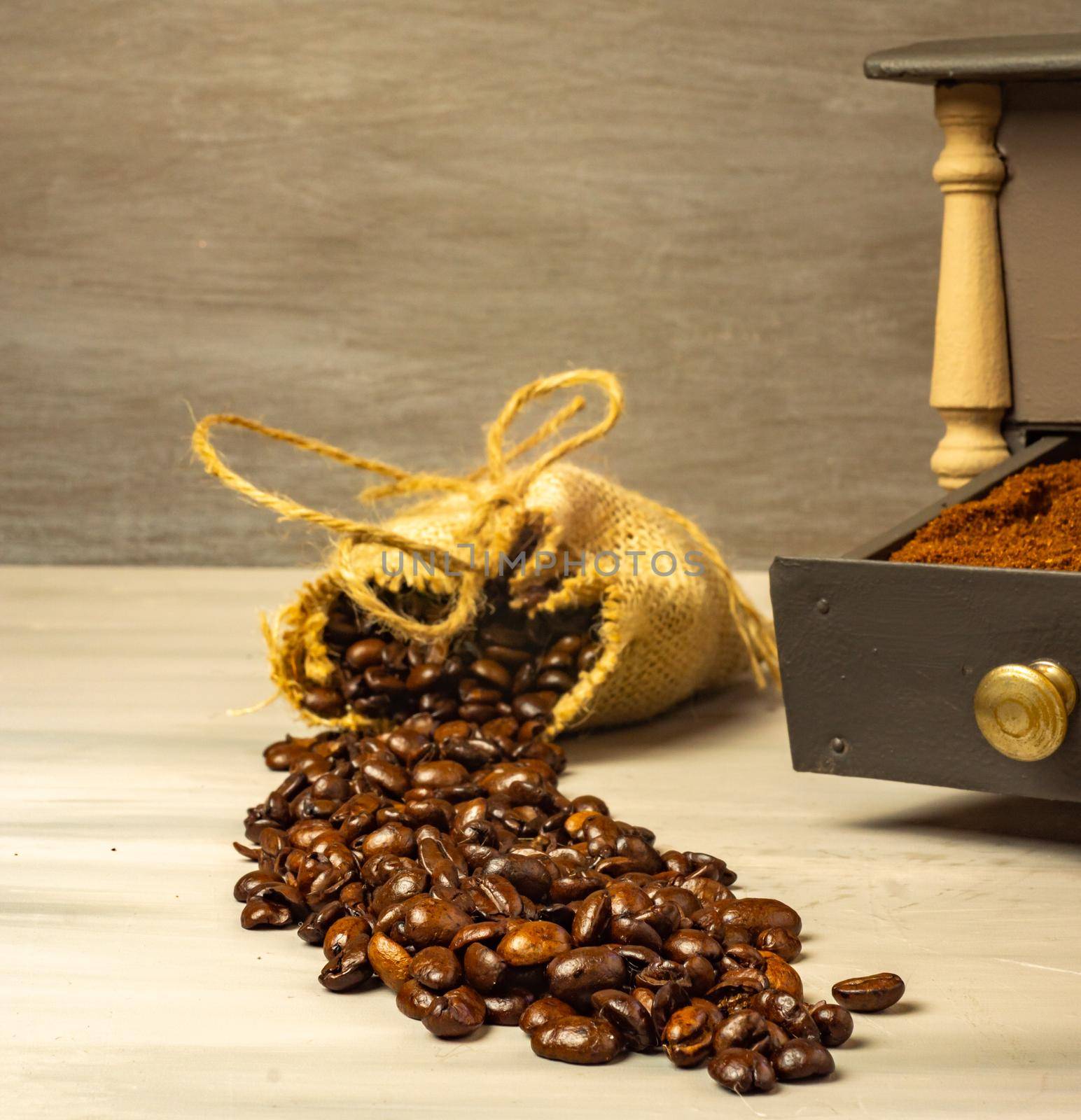 coffee beans and ground coffee by joseantona