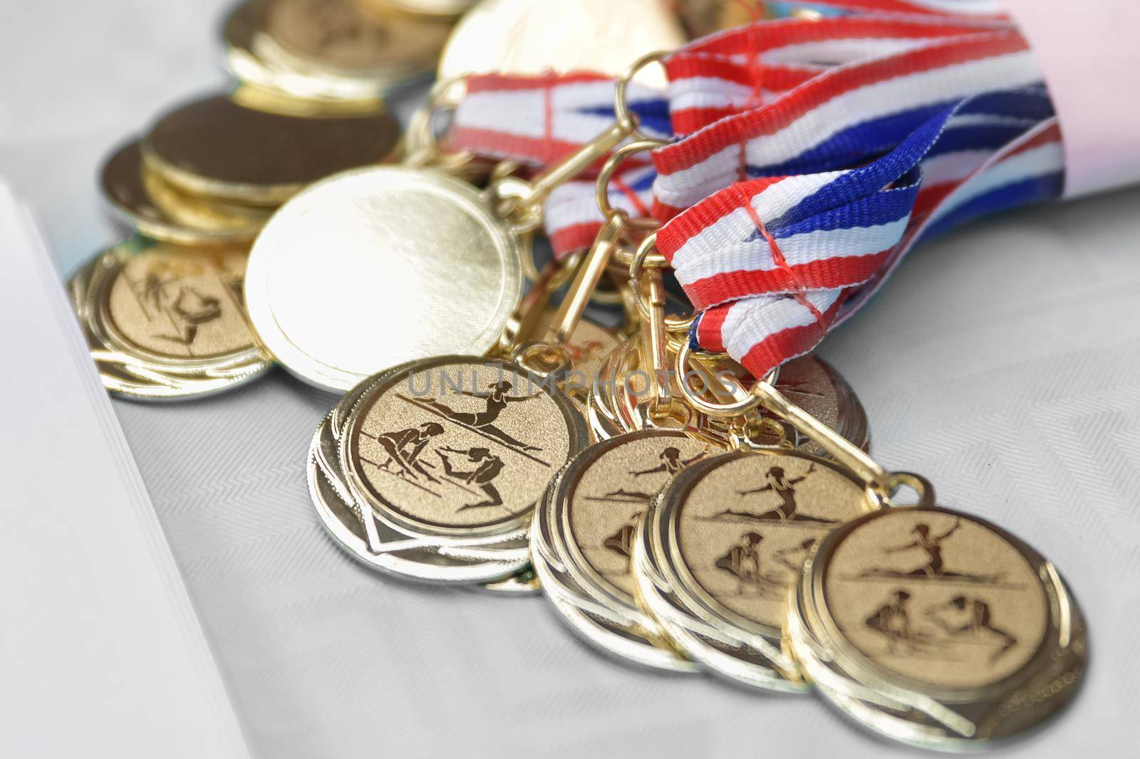 Gymnastic medals for awarding children at a gym