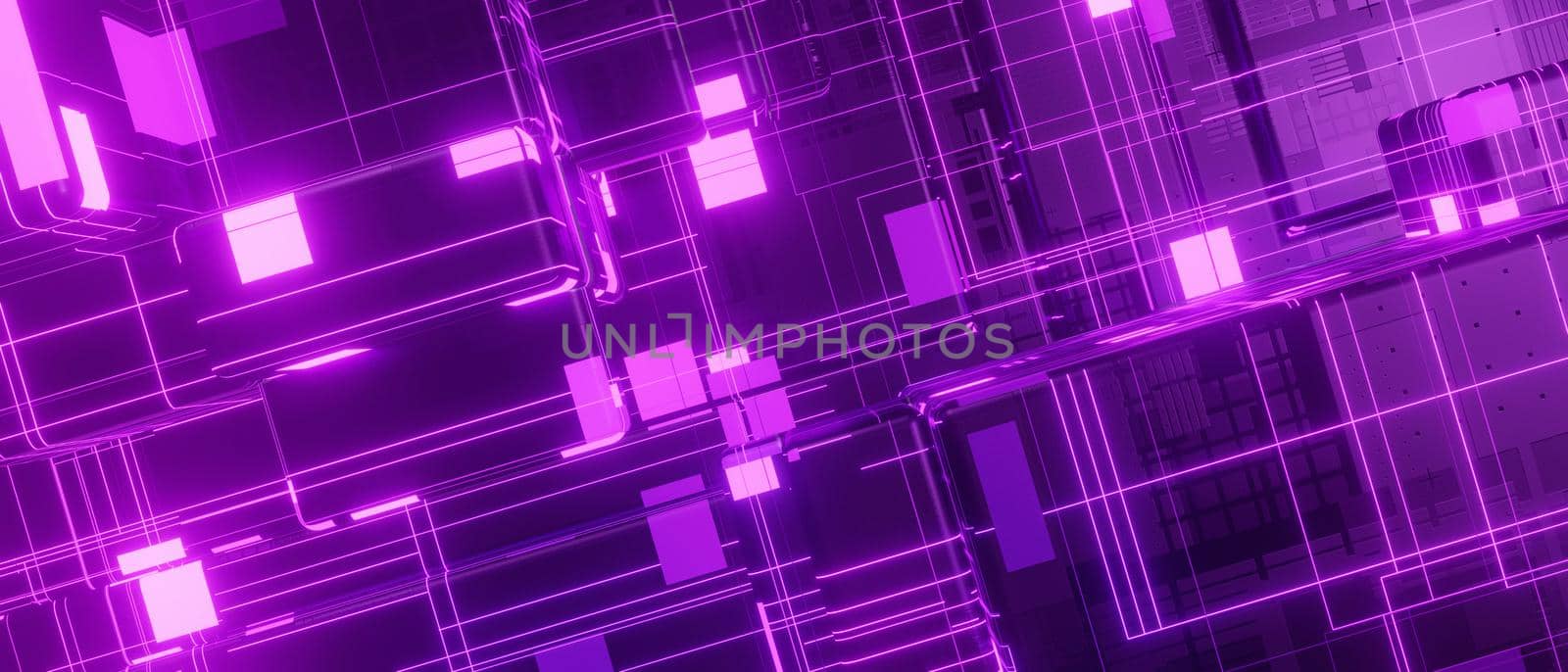 Blue and Purple technology background circuit lights 3d render by yay_lmrb