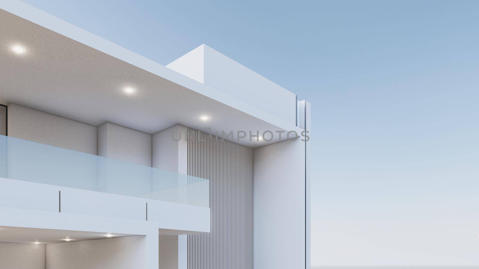 3D rendering illustration of modern house