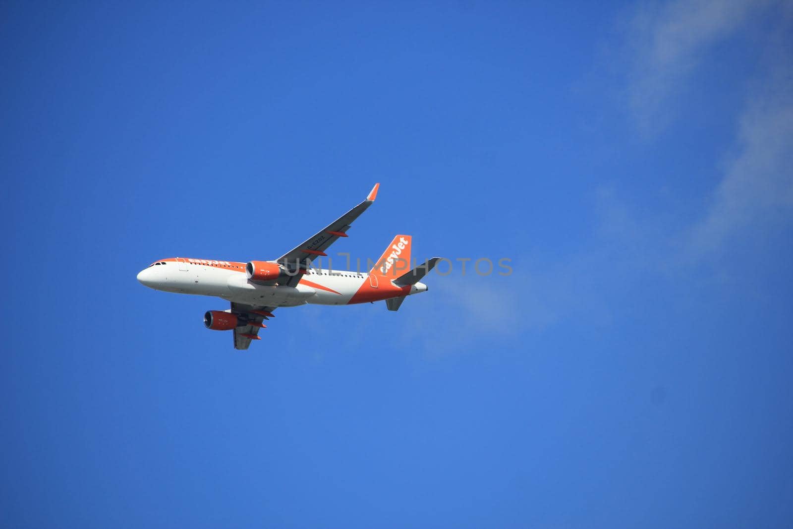 Amsterdam the Netherlands - September 23rd 2017: G-EZOZ easyJet Airbus A320 takeoff from Kaagbaan runway, Amsterdam Airport Schiphol