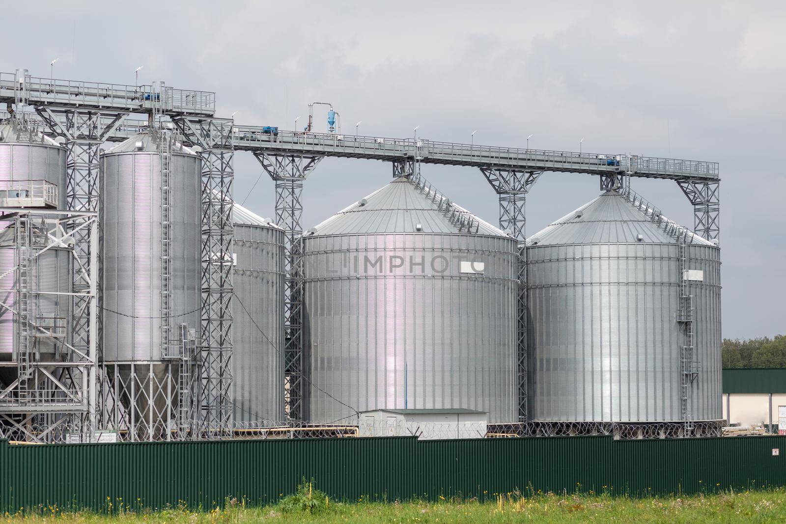 Modern large granary agro silos elevator on agro-processing by AnatoliiFoto