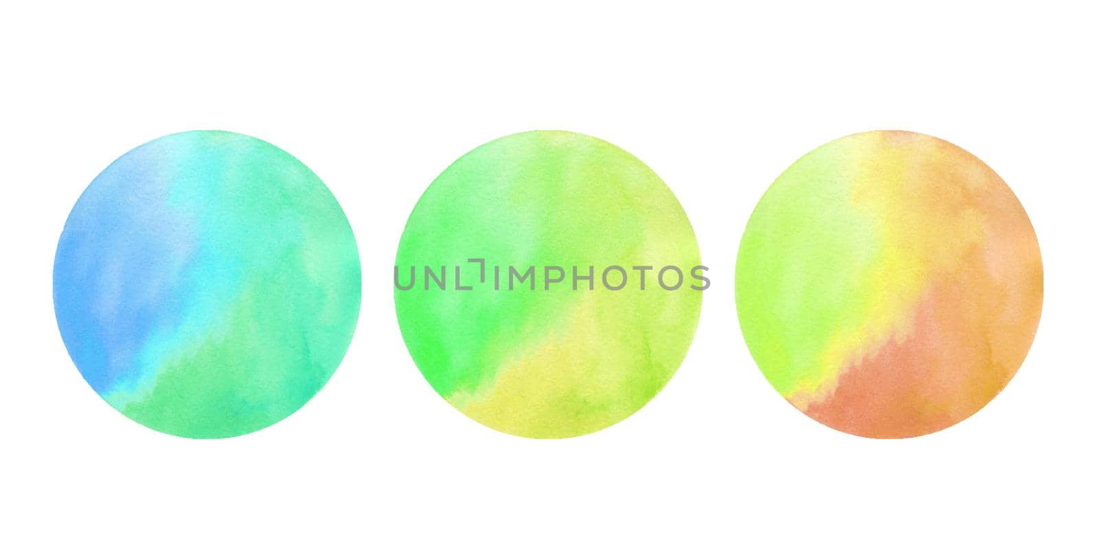 Watercolor round spots set isolated on white by fireFLYart