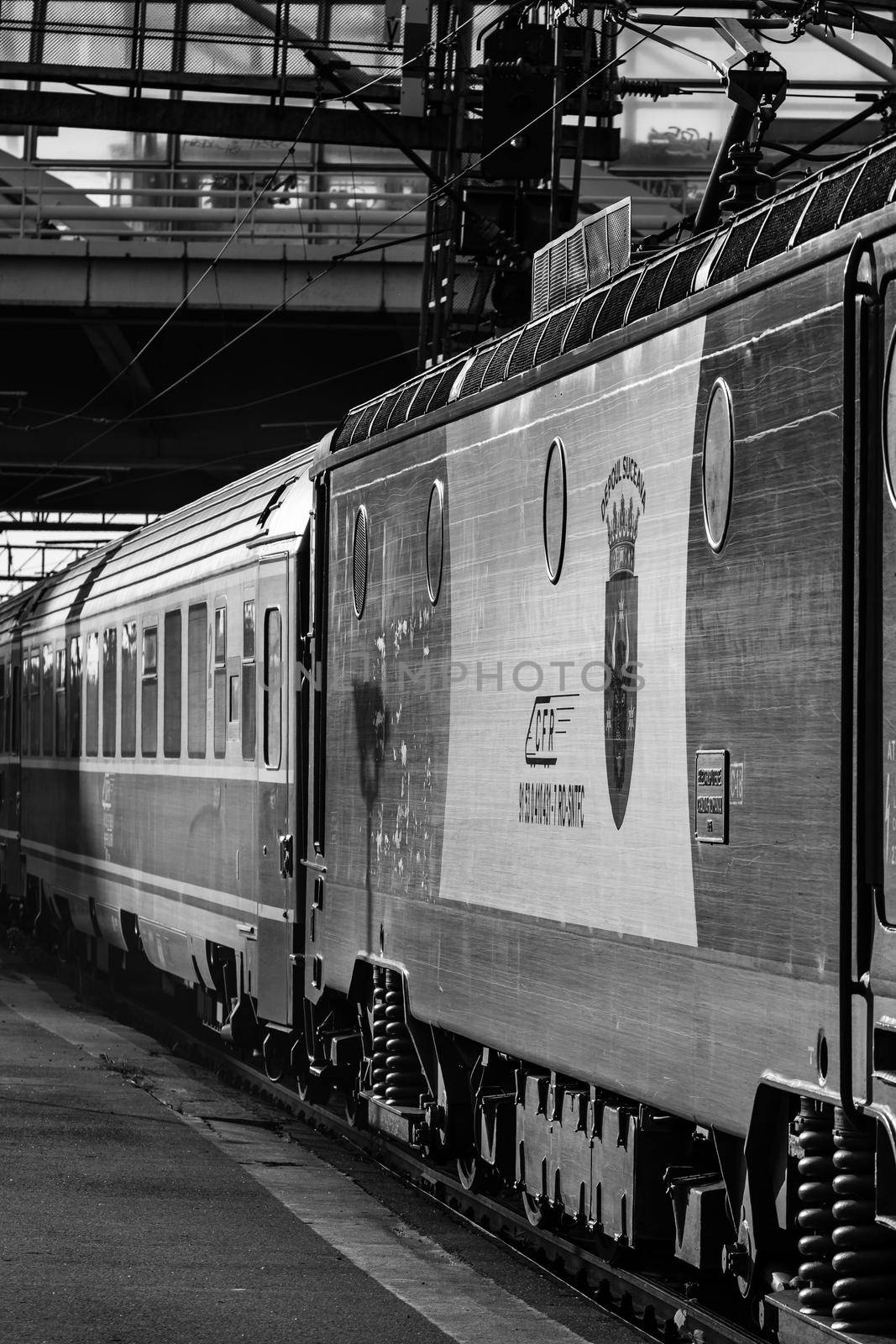 Train at Bucharest North Railway Station (Gara de Nord Bucharest) Romania, 2022