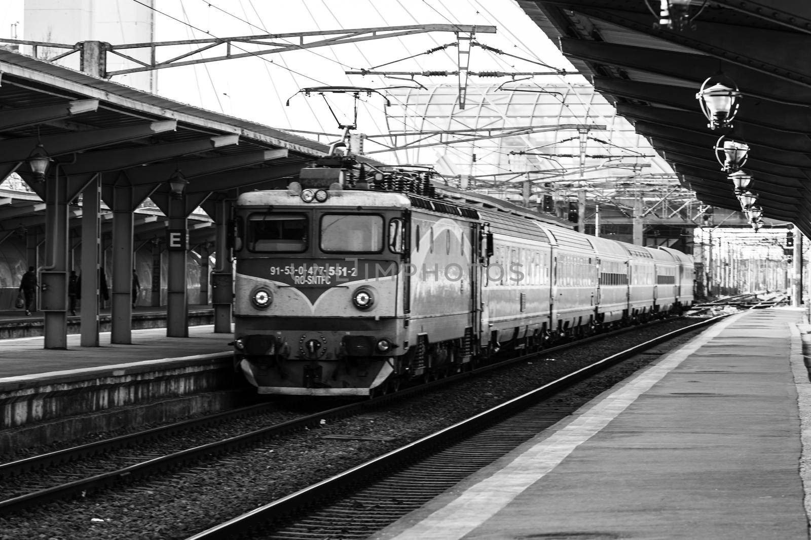 Train at Bucharest North Railway Station (Gara de Nord Bucharest) Romania, 2022