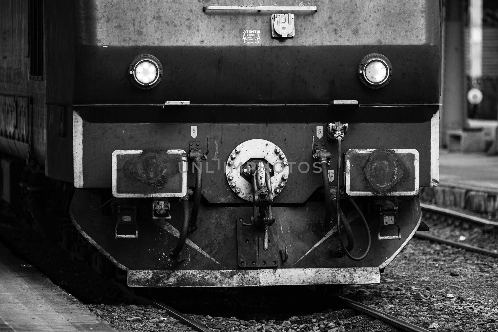 Train at Bucharest North Railway Station (Gara de Nord Bucharest) Romania, 2022 by vladispas