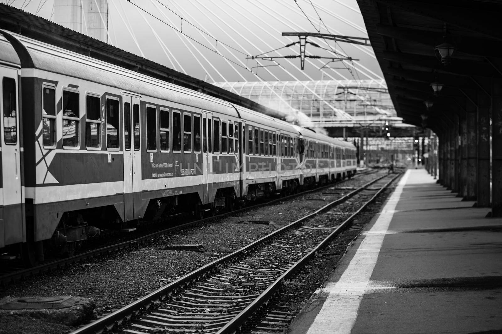 Train at Bucharest North Railway Station (Gara de Nord Bucharest) Romania, 2022