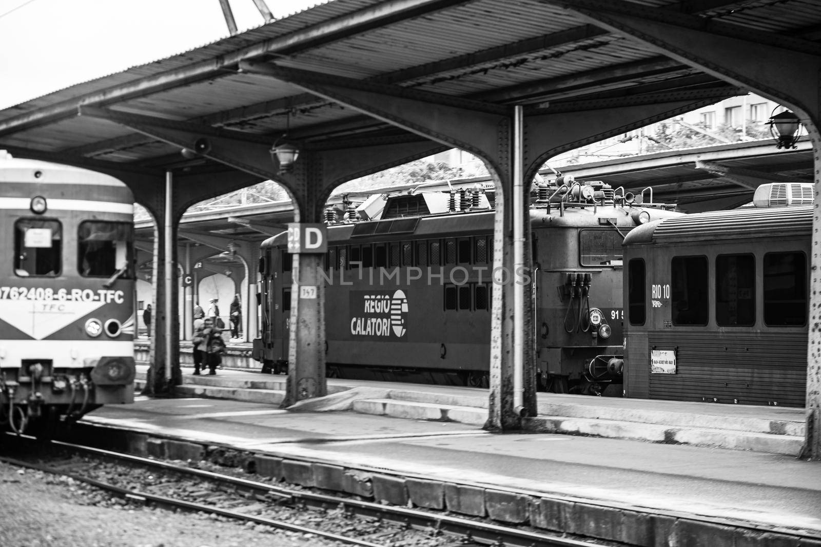 Train at Bucharest North Railway Station (Gara de Nord Bucharest) Romania, 2022