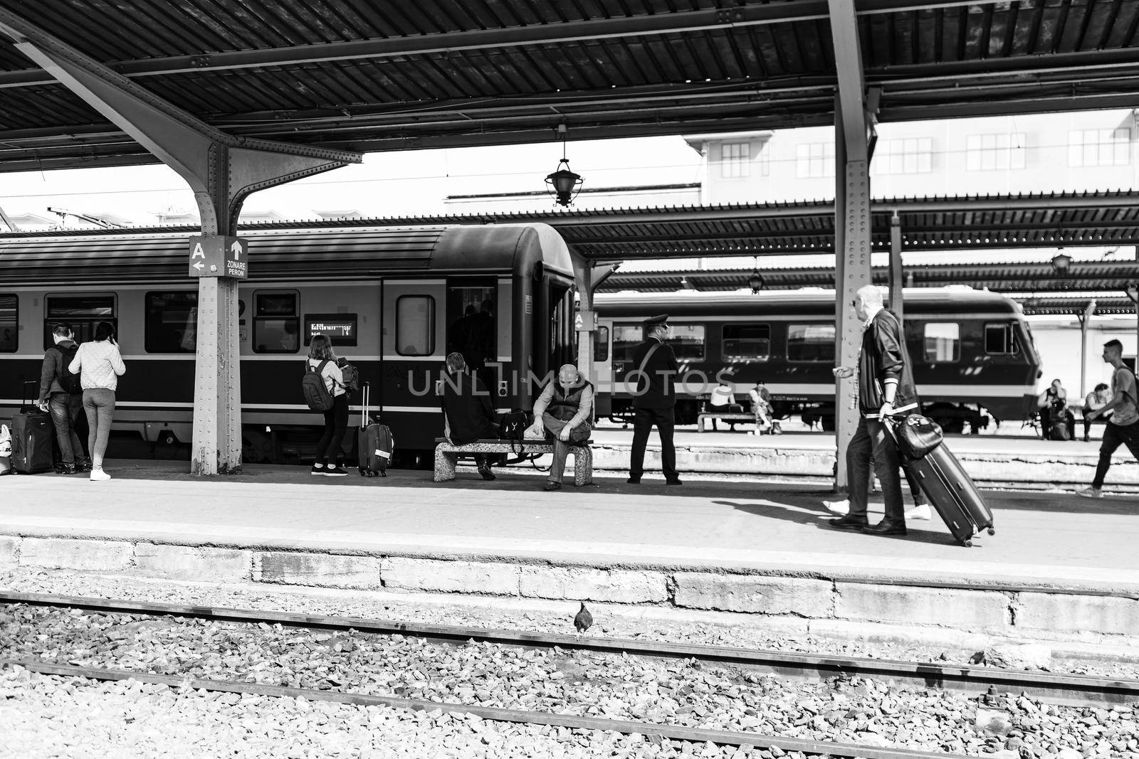 Train at Bucharest North Railway Station (Gara de Nord Bucharest) Romania, 2022