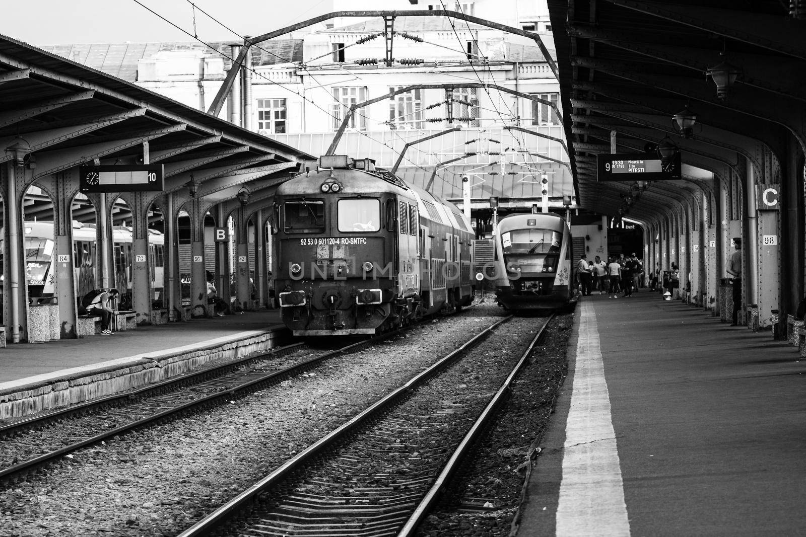 Train at Bucharest North Railway Station (Gara de Nord Bucharest) Romania, 2022