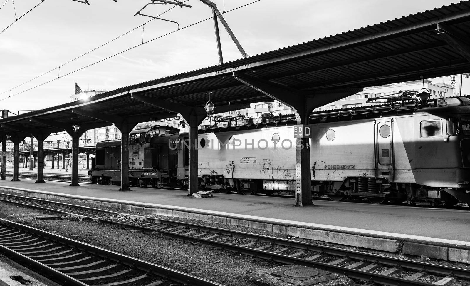 Train at Bucharest North Railway Station (Gara de Nord Bucharest) Romania, 2022