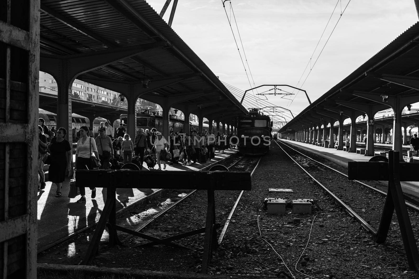 Train at Bucharest North Railway Station (Gara de Nord Bucharest) Romania, 2022