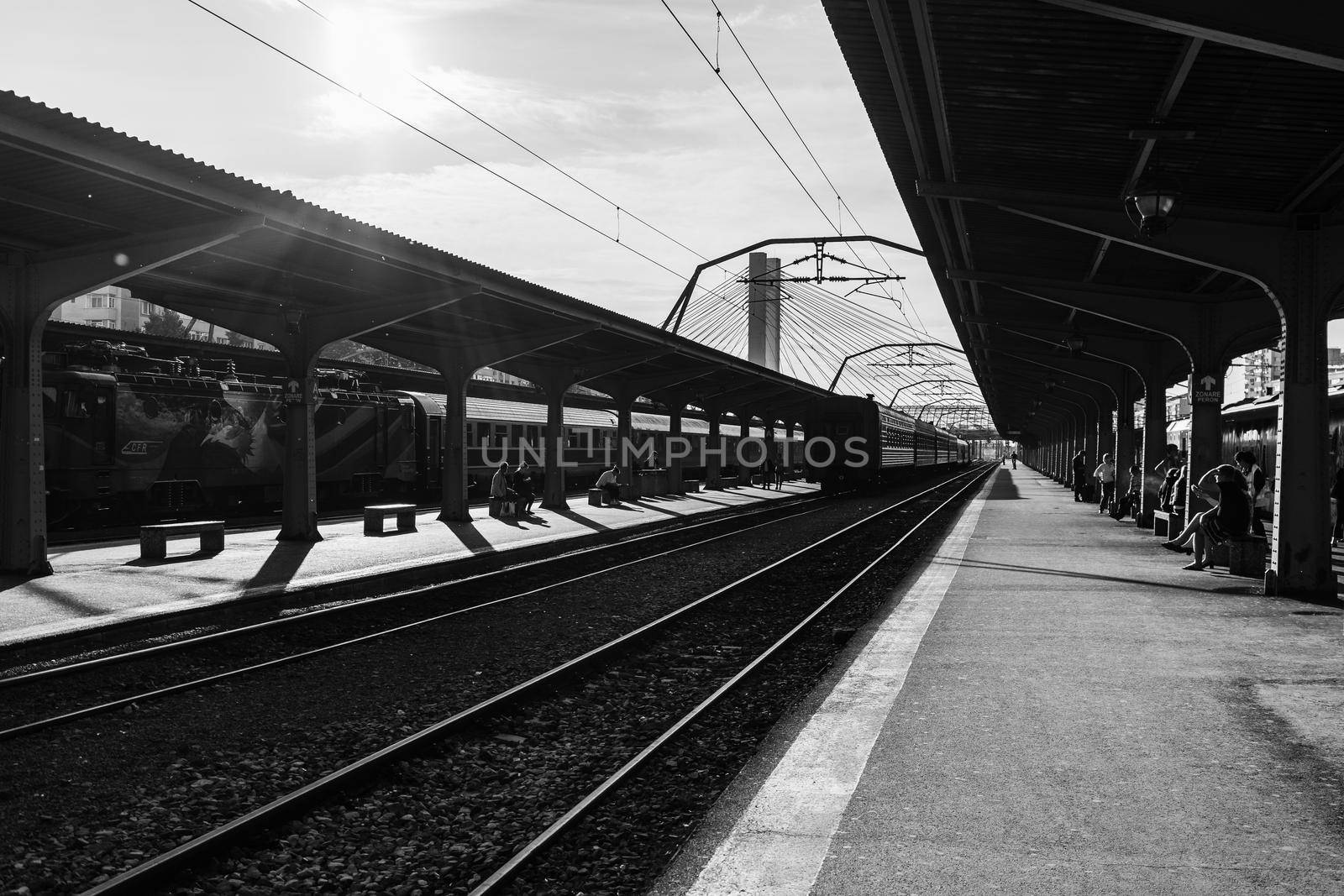 Train at Bucharest North Railway Station (Gara de Nord Bucharest) Romania, 2022