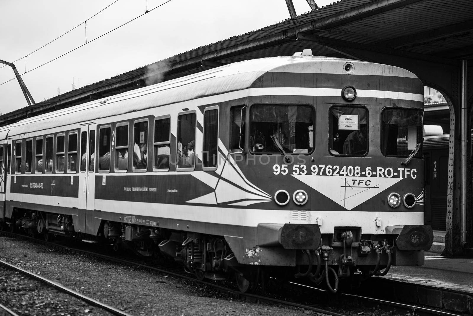 Train at Bucharest North Railway Station (Gara de Nord Bucharest) Romania, 2022