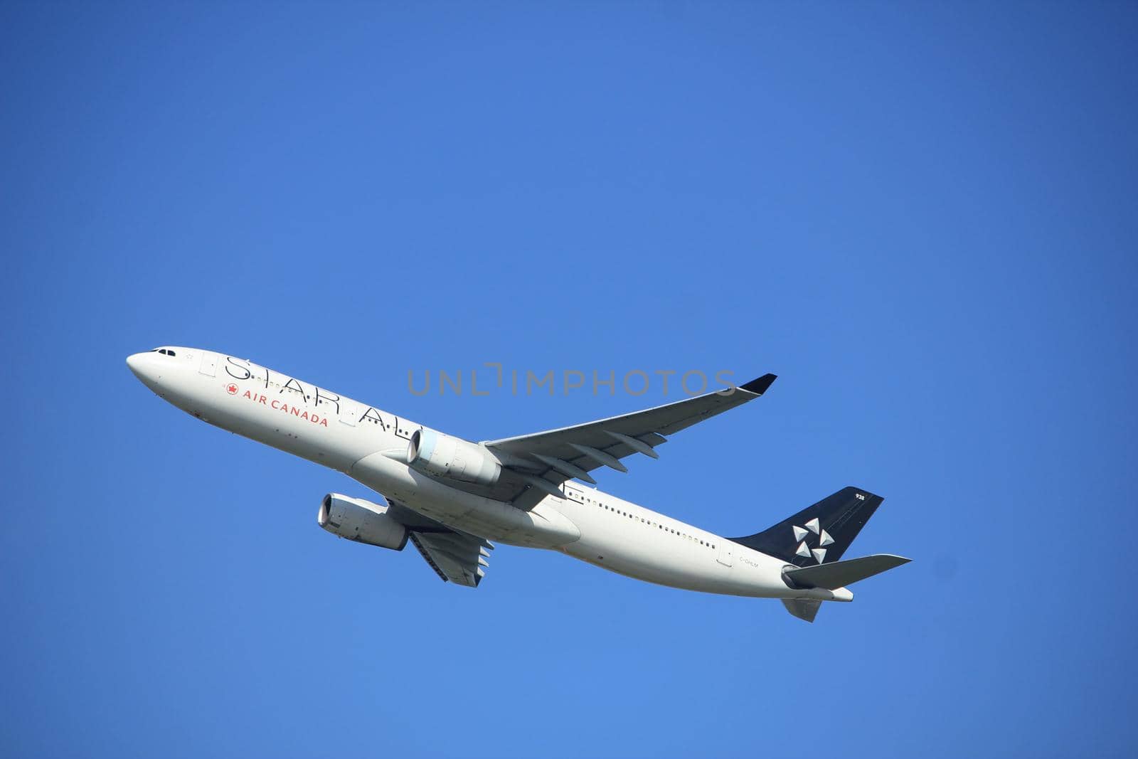 Amsterdam the Netherlands - September 23rd 2017: C-GHLM Air Canada Airbus A330-343 takeoff from Kaagbaan runway, Amsterdam Airport Schiphol