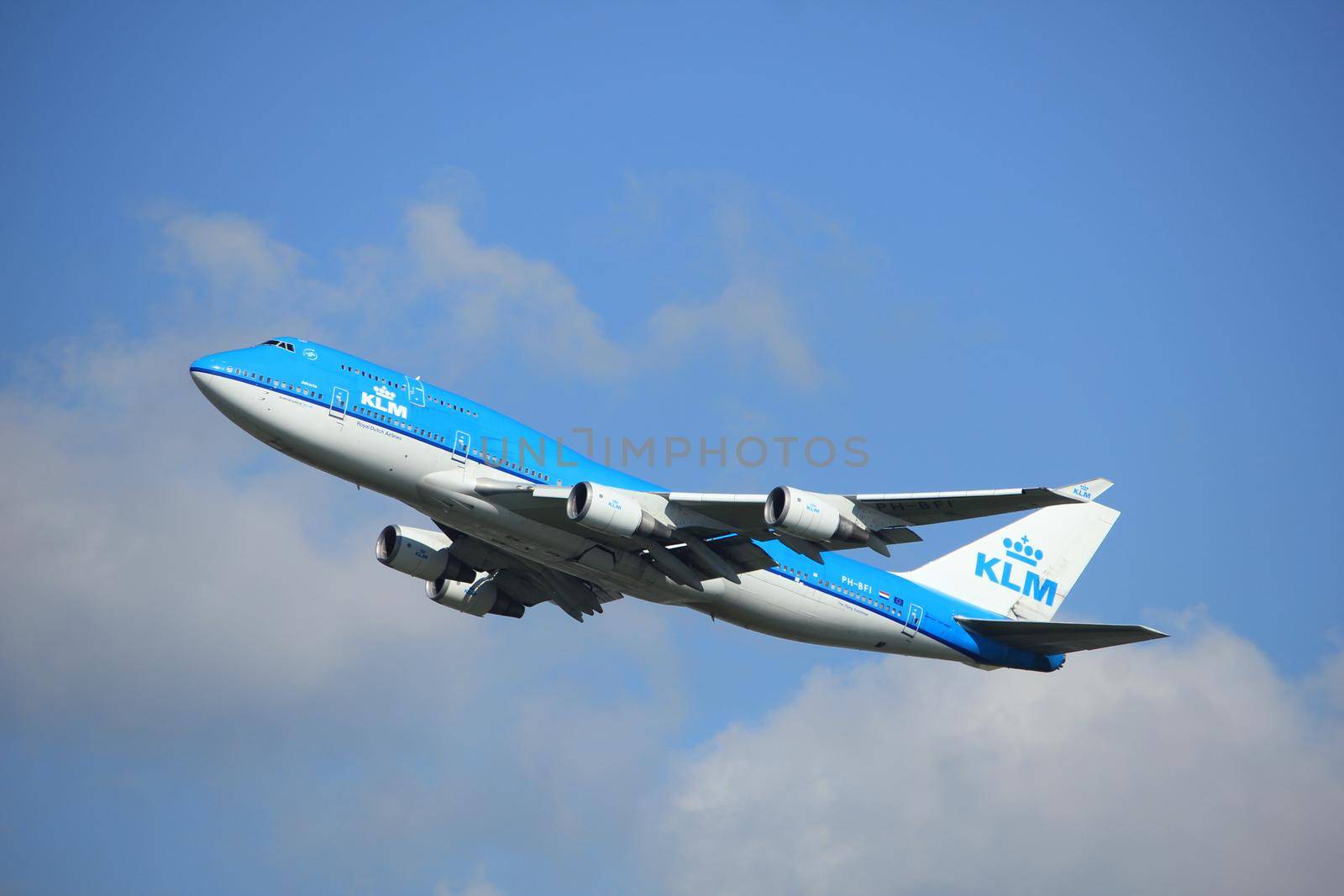 Amsterdam the Netherlands - September 23rd 2017: PH-BFI KLM Royal Dutch Airlines Boeing 747 takeoff from Kaagbaan runway, Amsterdam Airport Schiphol