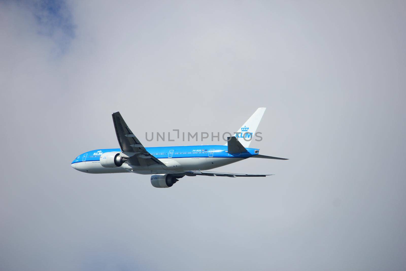 Amsterdam the Netherlands - September 23rd 2017: PH-BQB KLM Royal Dutch Airlines Boeing 777-200 takeoff from Kaagbaan runway, Amsterdam Airport Schiphol