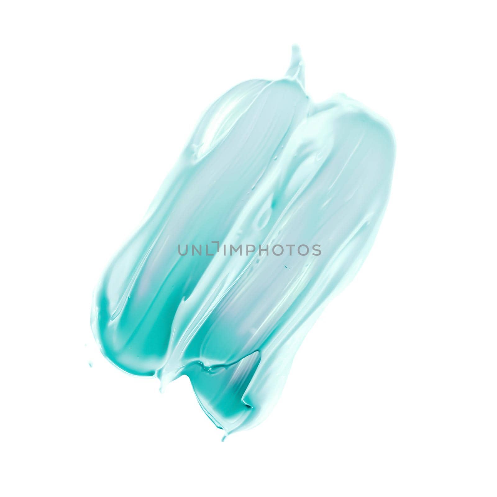 Pastel mint beauty swatch, skincare and makeup cosmetic product sample texture isolated on white background, make-up smudge, cream cosmetics smear or paint brush stroke closeup