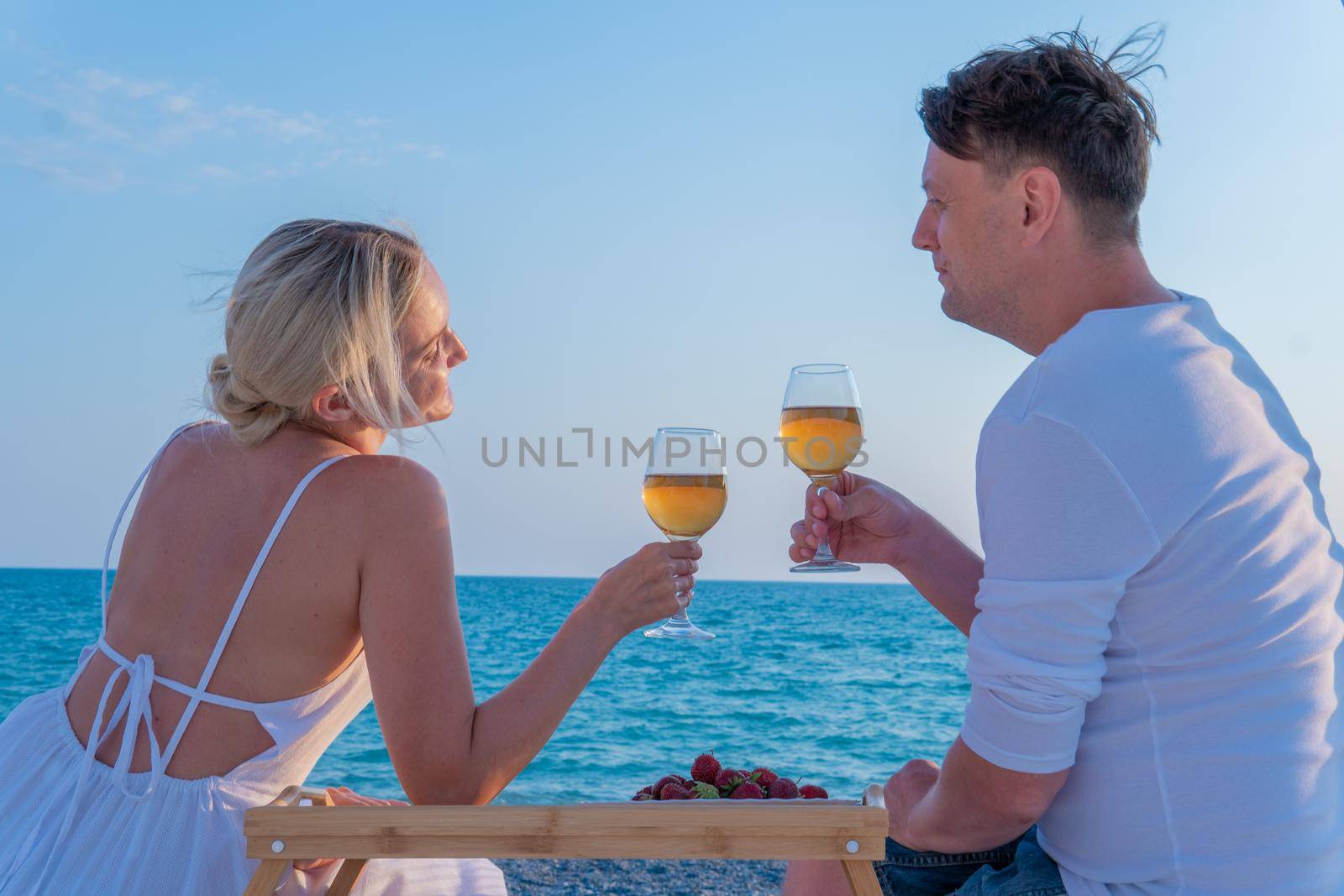 Girl together wine romantic guy sea restaurant rest copyspace rose, for sunny provence for alcohol for ocean beverage, sky party. Dinner concept weekend, by 89167702191