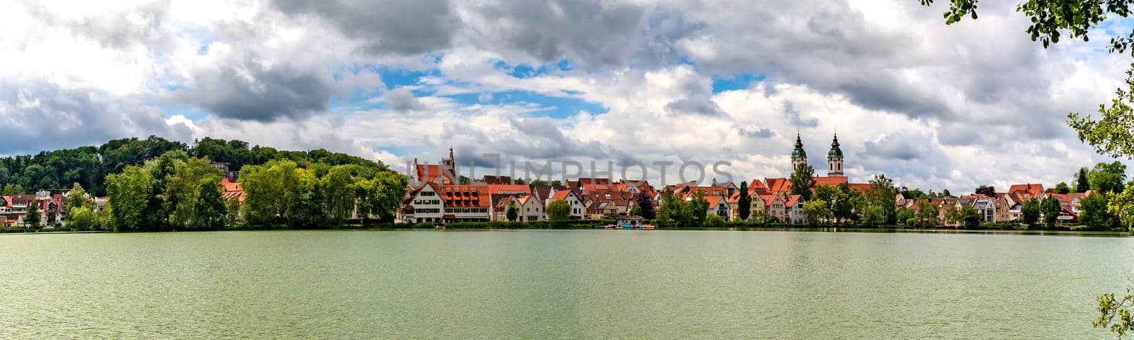 Stunning panoramic view of the town and lake in Bad Waldsee, Germany by EdVal