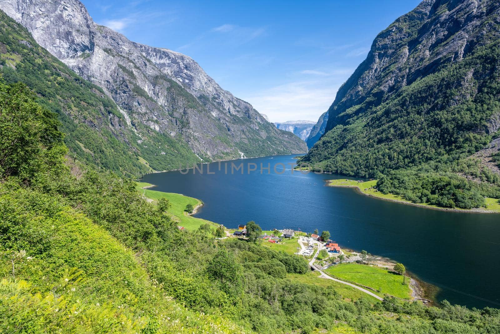 View to the famous Naeroyfjord in Norway by elxeneize
