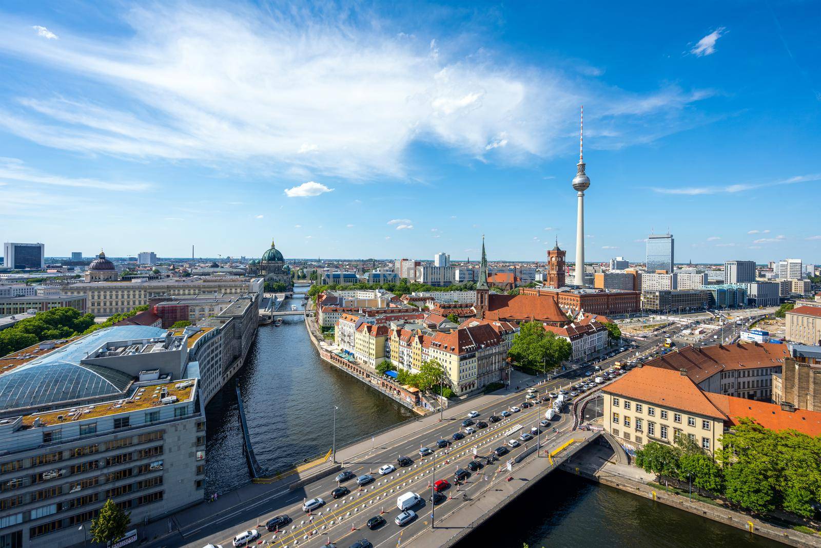 The center of Berlin with the iconic TV Tower by elxeneize