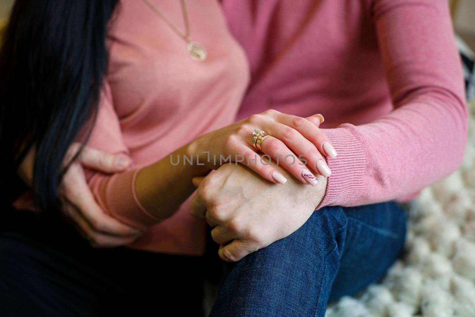 Man and woman hand in hand tenderness love
